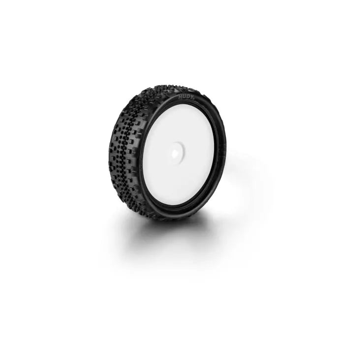 0985 H852101 HUDY 1/10 OFF-ROAD PRE-GLUED TIRE 2WD FRONT CARPET - 101 (2)