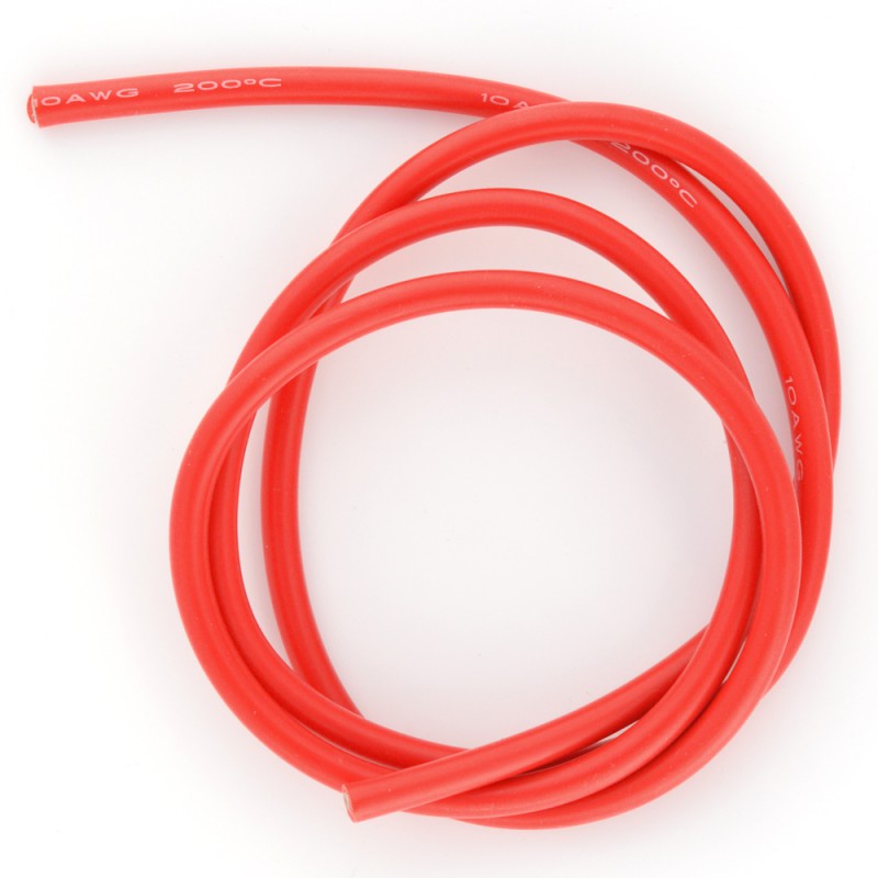 3736 BEEC3010R Fil silicone 10AWG (5,27mm²) rouge - 1m