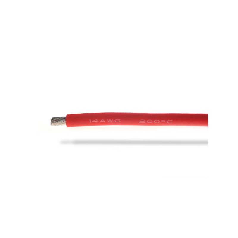 3818 BEEC3012R Fil silicone 12AWG (3,58mm²) rouge - 1m