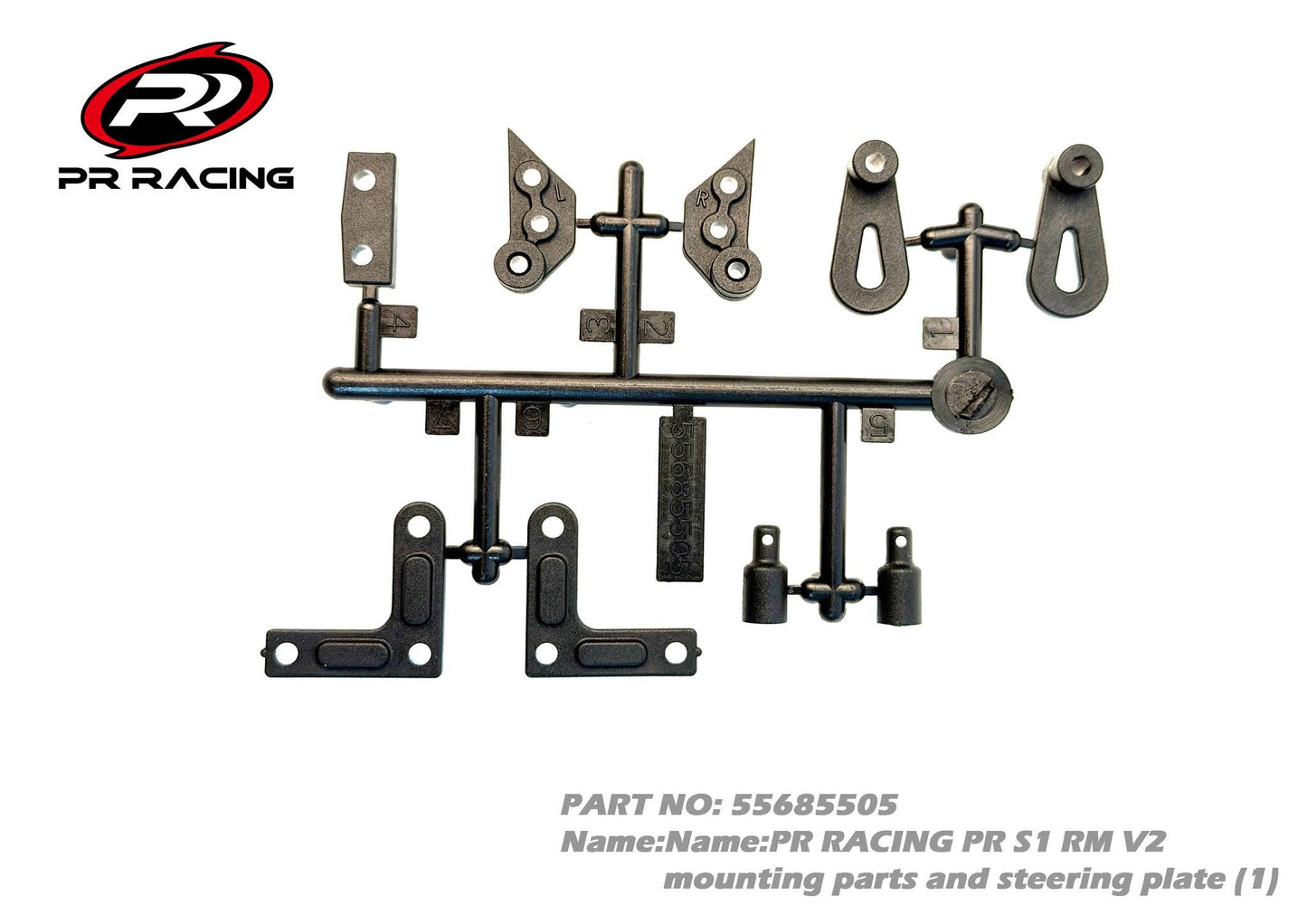 3483 55685505 PR RACING PR S1 RM V2 mounting parts and steering plate (1)