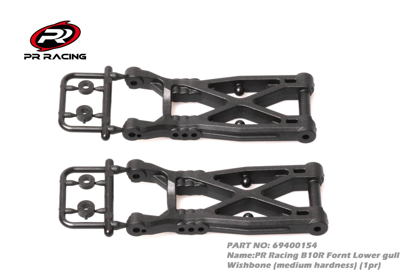 3289 69400154 PR Racing B10R Fornt Lower gull Wishbone (medium hardness) (1pr)