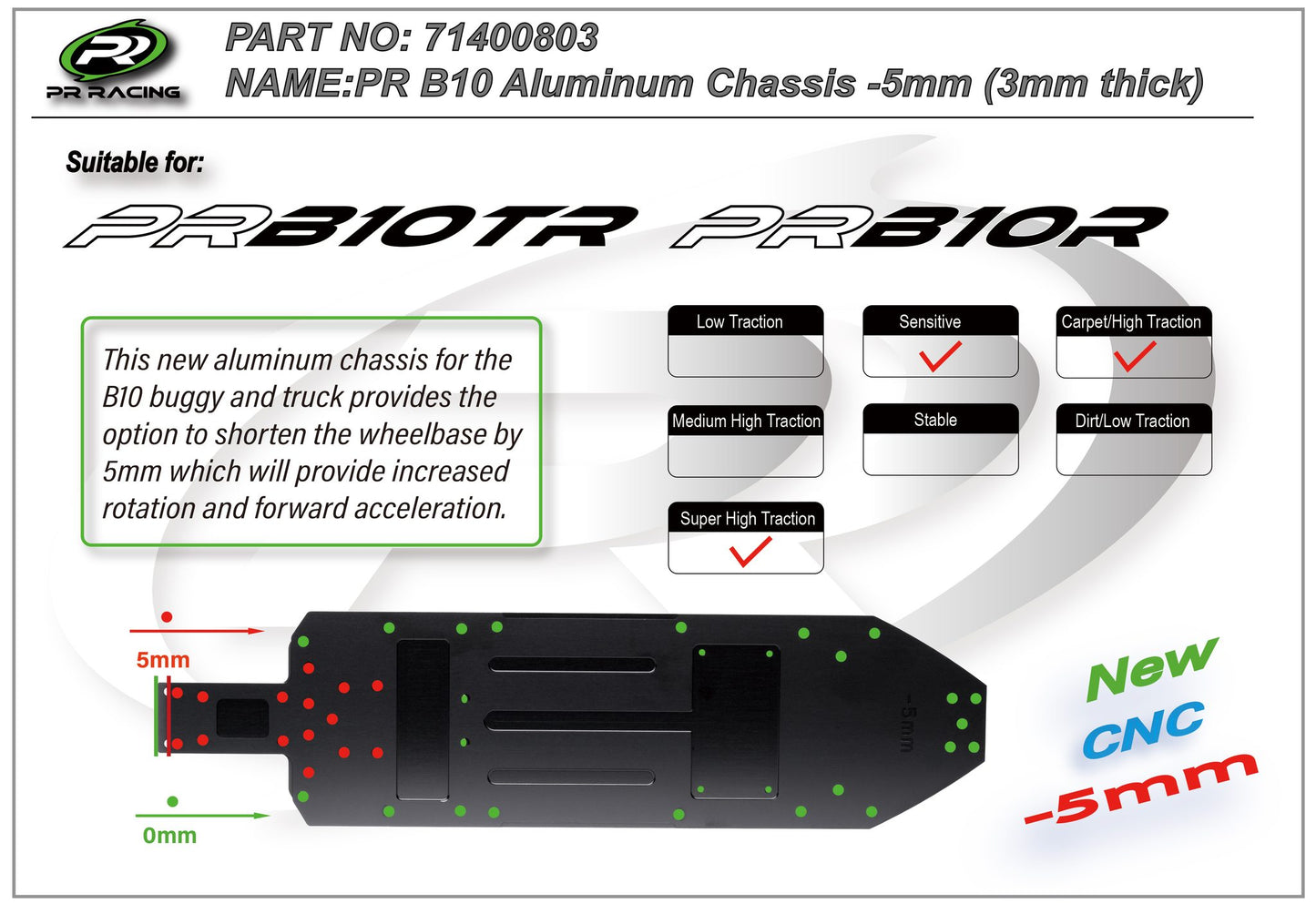 3410 71400803 PR B10 Aluminum Chassis -5mm (3mm thick) (1)