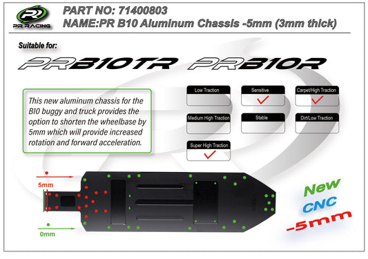 3410	71400803 	PR B10 Aluminum Chassis -5mm (3mm thick) (1)
