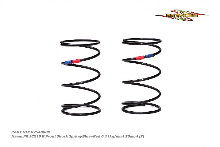 0546	02540009	PR SC210 R Front Shock Spring-Blue+Red 0.11kg/mm( 20mm) (2)