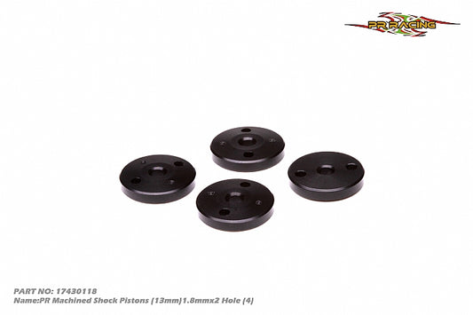 3444	17430118	Team PR Racing Machined 13mm Shock Pistons (2x1.8mm) (4)
