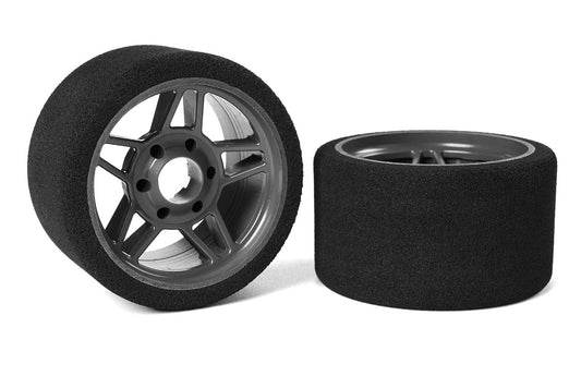 3581	C-14713-32	Team Corally - Attack foam tires - 1/8 SSX-8 - 32 shore - Front - 65mm - Carbon Flex Rims - 2 pcs
