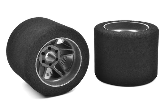 3582	C-14719-35	Team Corally - Attack foam tires - 1/8 Circuit - 35 shore - Rear - 76mm - Carbon rims - 2 pcs