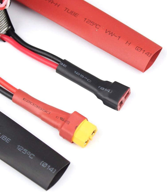 Heat shrink tube 2 x 25cm (black + red)