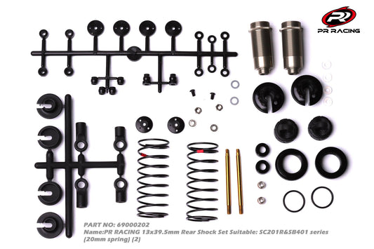 3436	69000202	PR RACING 13x39.5mm Rear Shock Set Suitable: SC201R&SB401 series (20mm spring) (2)