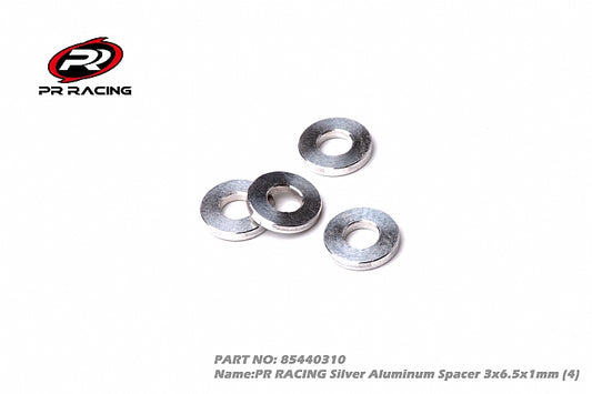 3208	85440310	Silver Aluminum Spacer -3x6.5x1mm (4)