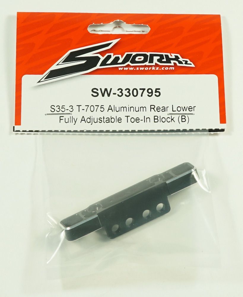 0147	SW330795	SWORKz T-7075 Aluminum Rear Lower Fully Adjustable Toe-In Block + 0,5 Degree