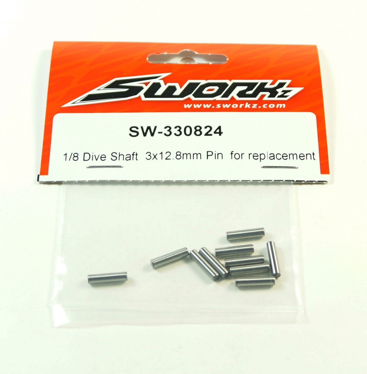 0148	SW330824	SWORKz Drive Shaft 3x12.8mm Pin for replacement (10)