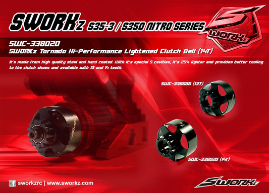 0096	SWC338006	SWORKz Tornado Hi-Performance Lightened Clutch Bell 13T